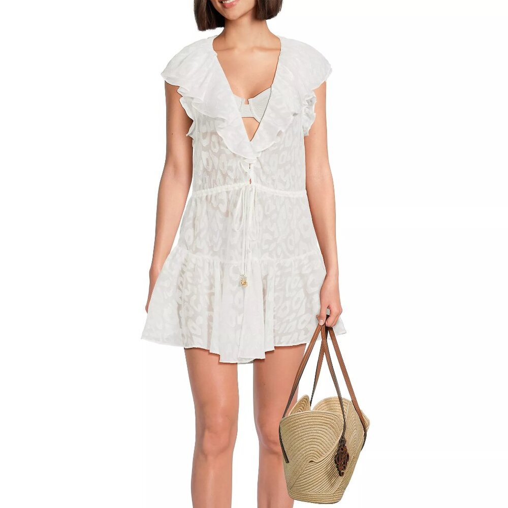 Milly Dana Leopard Burnout Cover-Up Minidress Size Small NWT $295 MSRP Sold Out